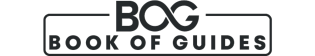 Logo of Book of Guides featuring the acronym 'BOG' where 'OG' forms an infinity symbol in black, with the full name 'Book of Guides' written below.